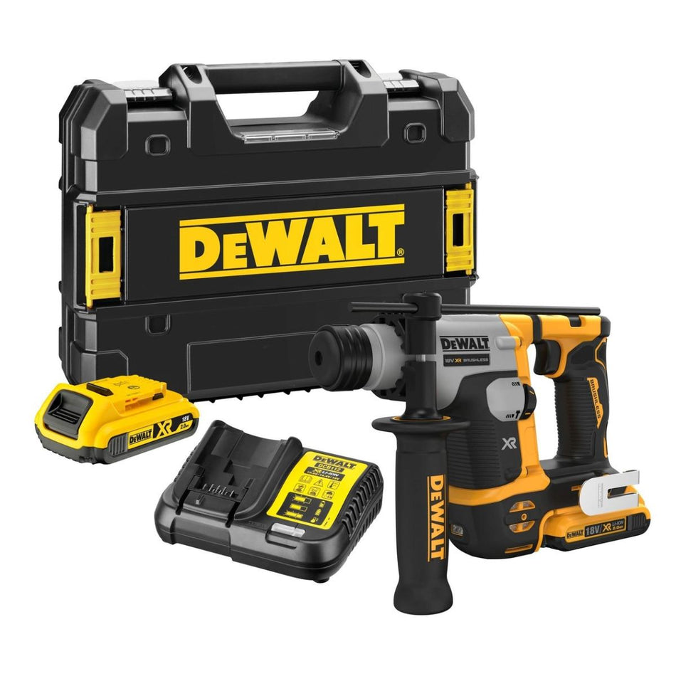 Dewalt DCH172D2-GB 18V XR Brushless SDS Plus Rotary Hammer Drill with 2 x 2.0Ah Battery, Charger & Carry Case