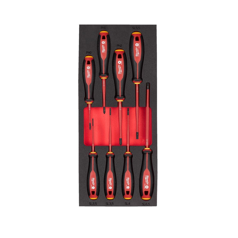 Milwaukee 8 Piece VDE Tri-Lobe Screwdriver Set in Foam Insert 4932493249