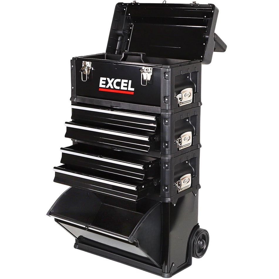 Excel 20" Mobile Cabinet Tool Storage Box 4 Drawer Garage Tool Chest with Wheel
