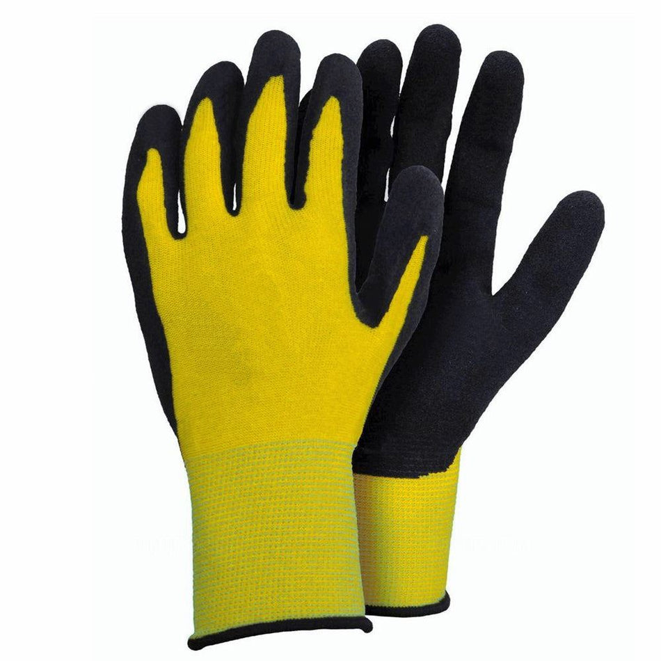 Super Grip Gloves Black/Yellow Large Pack of 10