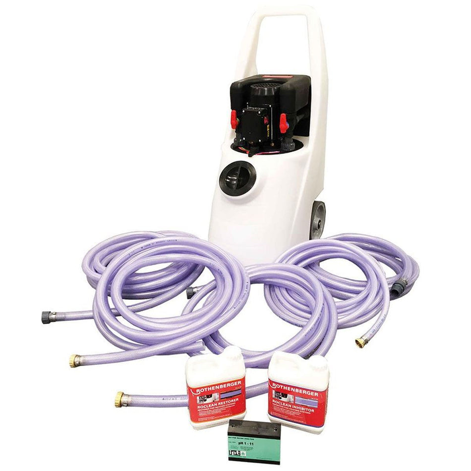 Rothenberger 61197R Rocal Pro 2 Power Flusher 57L with Complete Hose Set, Chemicals Pack & PH Test Kit