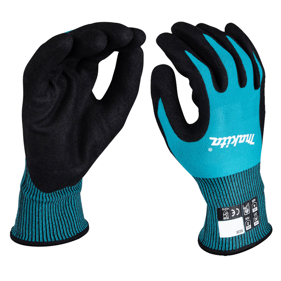 Makita P-84698 Fitknit Cut Level 1 Nitrile Coated Dipped Gloves Size Large
